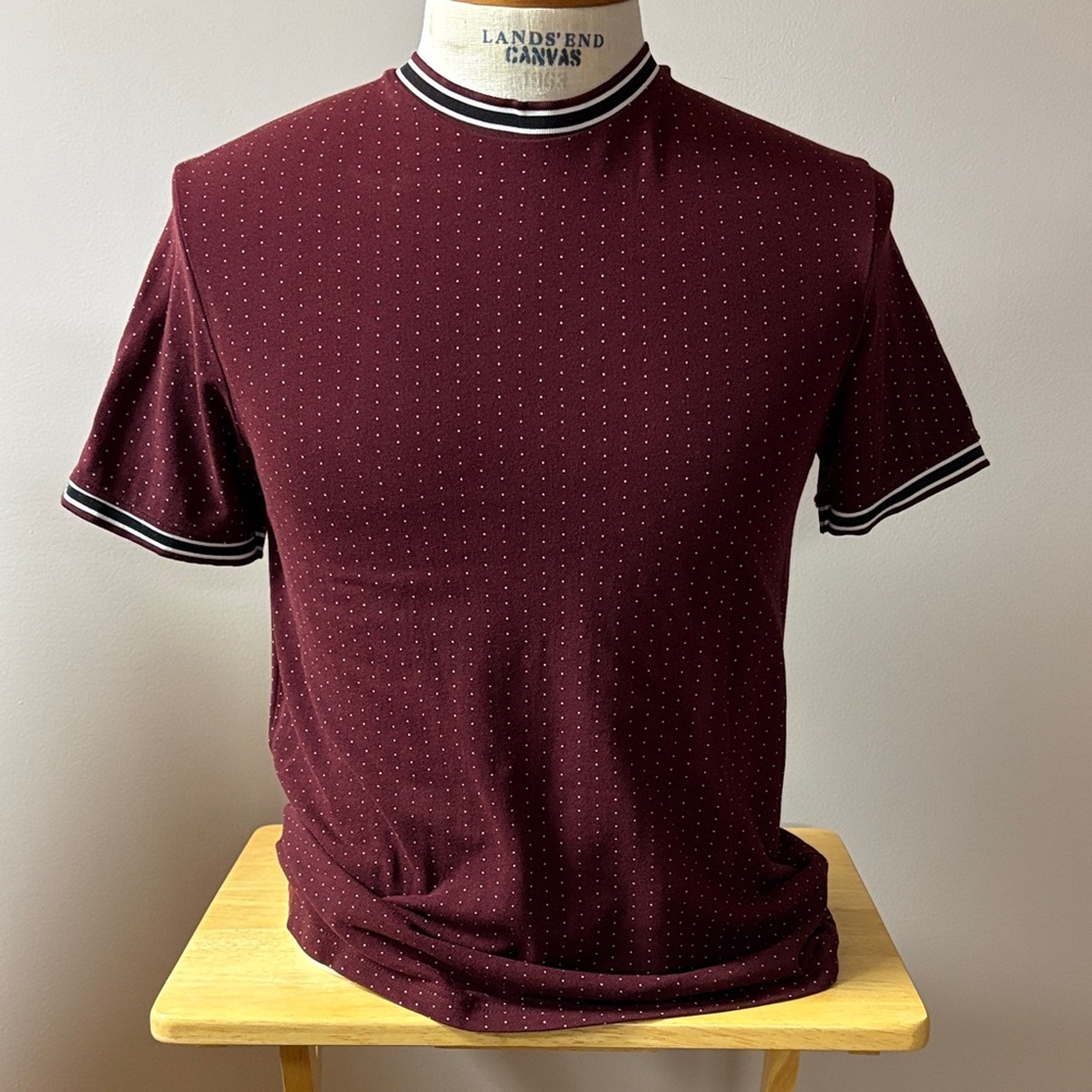 Denim & Flower Maroon Dot Short Sleeve Tee